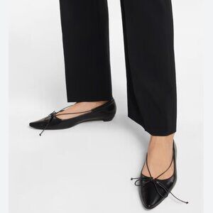 The Row Claudette bow leather ballet flats